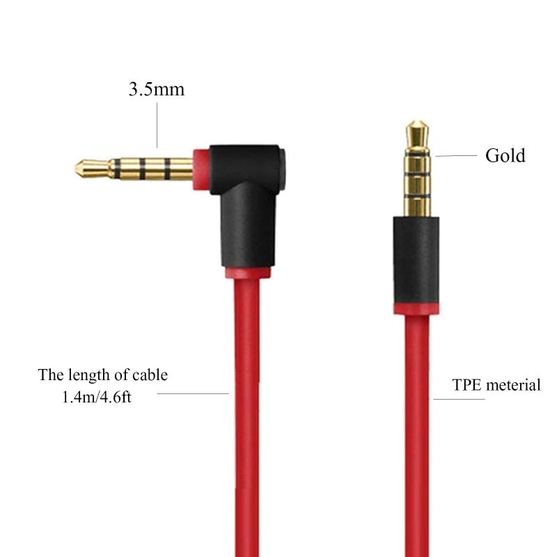 Arzweyk Replacement Audio Cable Cord Wire with in-line Mic and Volume Control Compatible with Beats by Dr Dre Headphones Solo/Studio/Pro/Detox/Wireless/Mixr/Executive/Pill (Standard) - Image 3